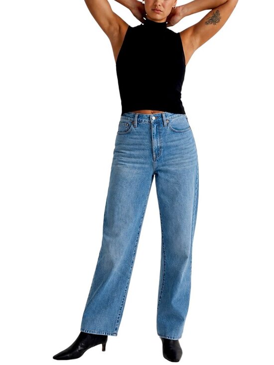 Madewell Denim - Madewell Women's Curvy Baggy Straight Leg Jean Blue Size 29